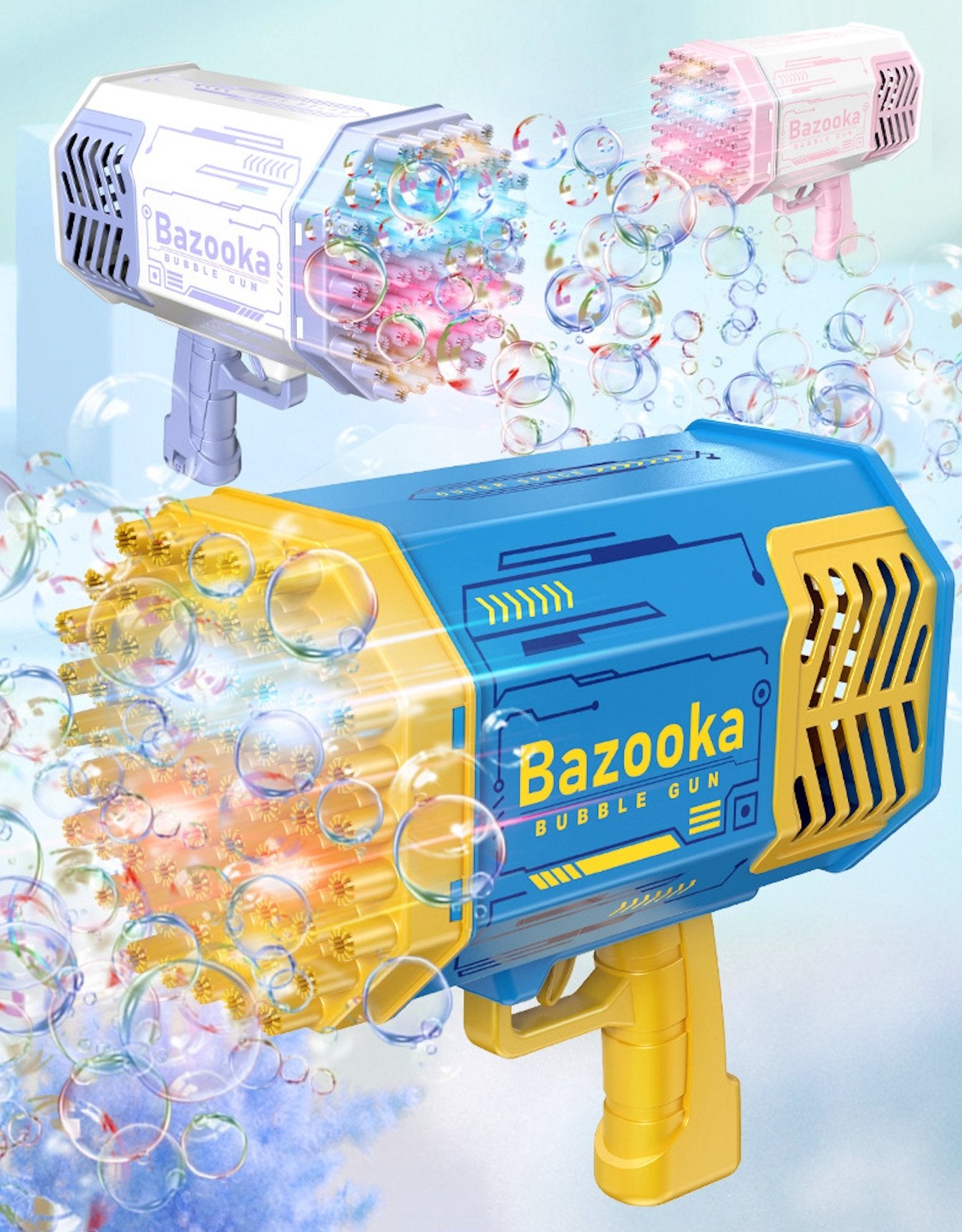 76 Hole Bazooka Bubble Gun (Automatic Bubble Machine) - PARTY LOOP