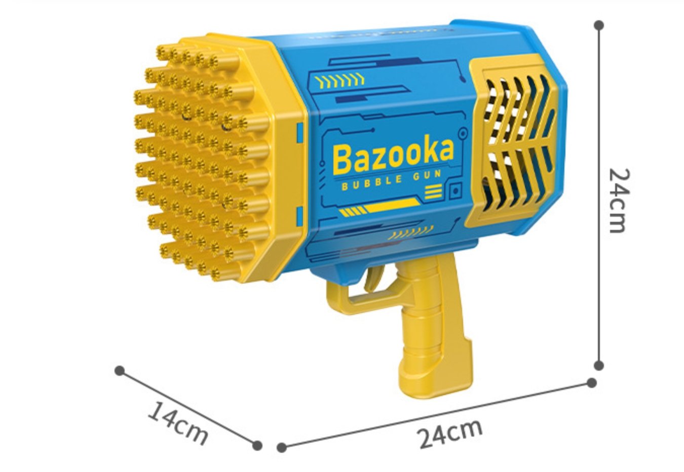 76 Hole Bazooka Bubble Gun (Automatic Bubble Machine) - PARTY LOOP