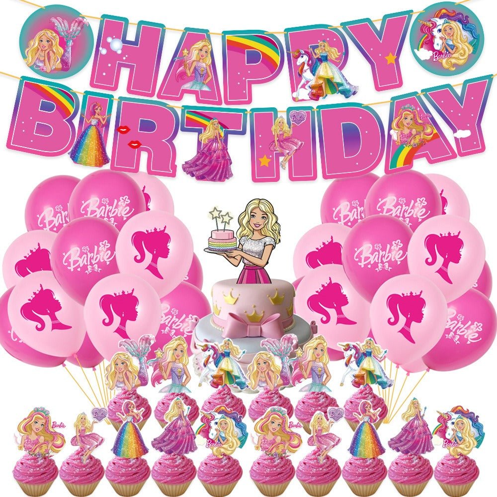 Barbie Pull Flag Balloon Pack - PARTY LOOP