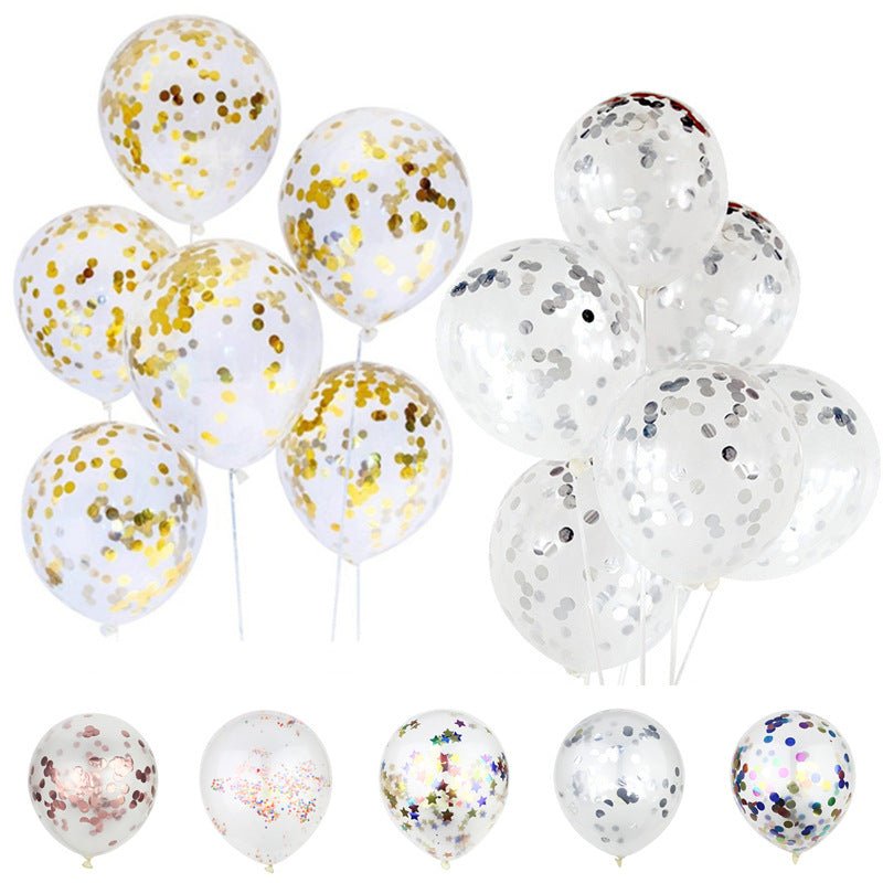 Colourful Sequin Confetti Transparent Balloons - PARTY LOOP
