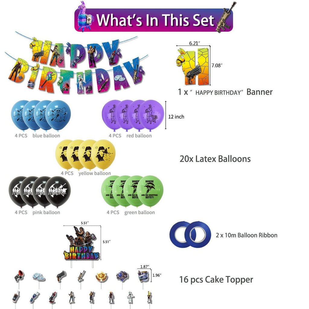 Fornite Pull Flag Balloon Pack - PARTY LOOP