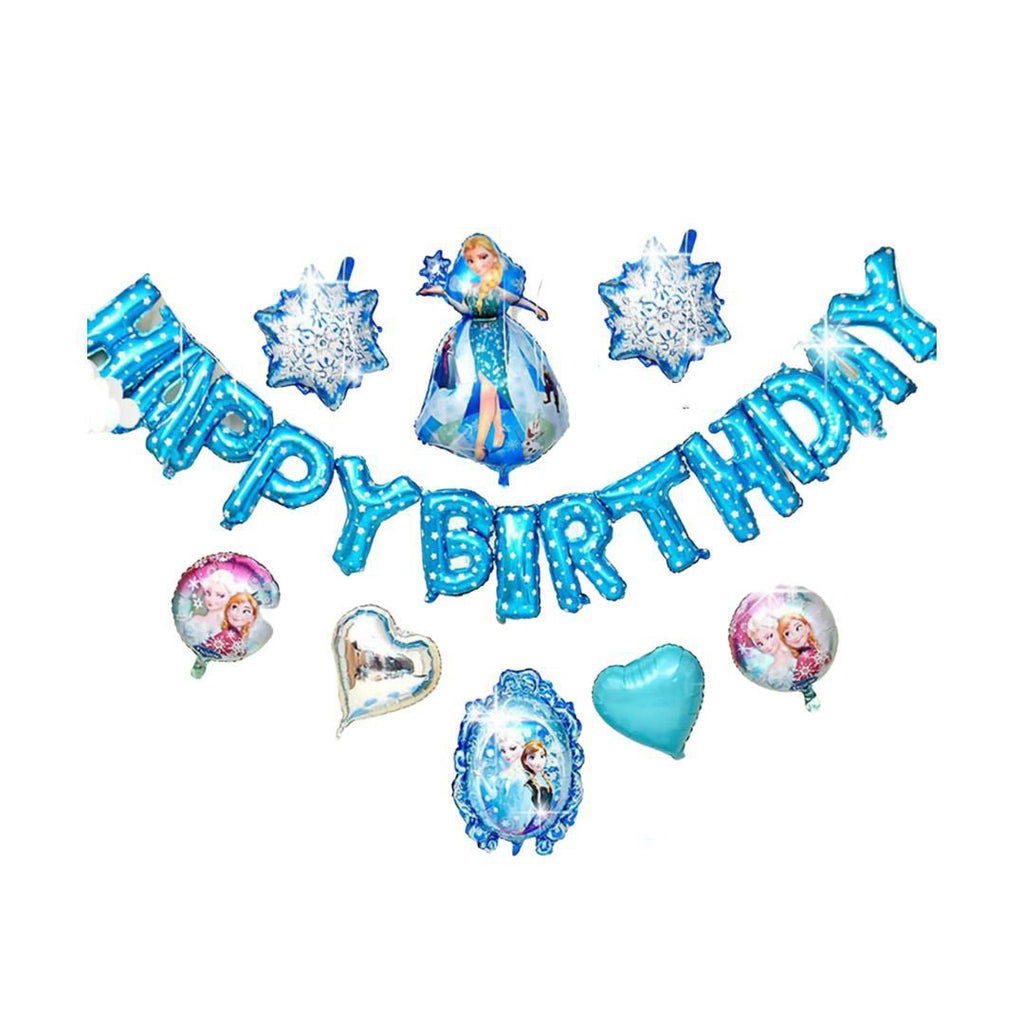 Frozen "Happy Birthday" Pull Flag With Balloon Set - PARTY LOOP