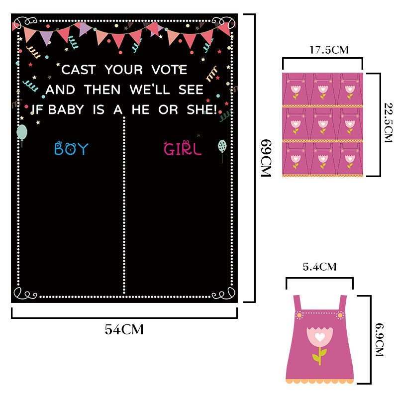 Gender Reveal Poster Voting Stickers Game - PARTY LOOP