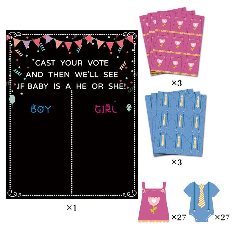 Gender Reveal Poster Voting Stickers Game - PARTY LOOP