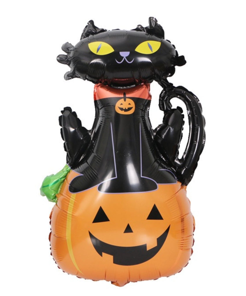 Halloween Pumpkin Black Cat Balloon - PARTY LOOP