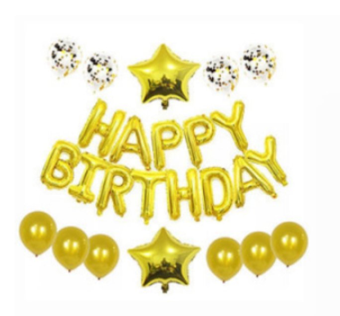 Happy Birthday Confetti Foil Star Balloon Set Party Decoration - PARTY LOOP