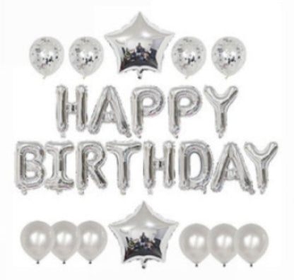 Happy Birthday Confetti Foil Star Balloon Set Party Decoration - PARTY LOOP