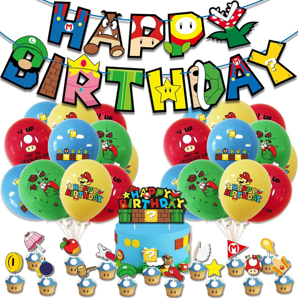 Mario World Pull Flag Balloon Pack - PARTY LOOP