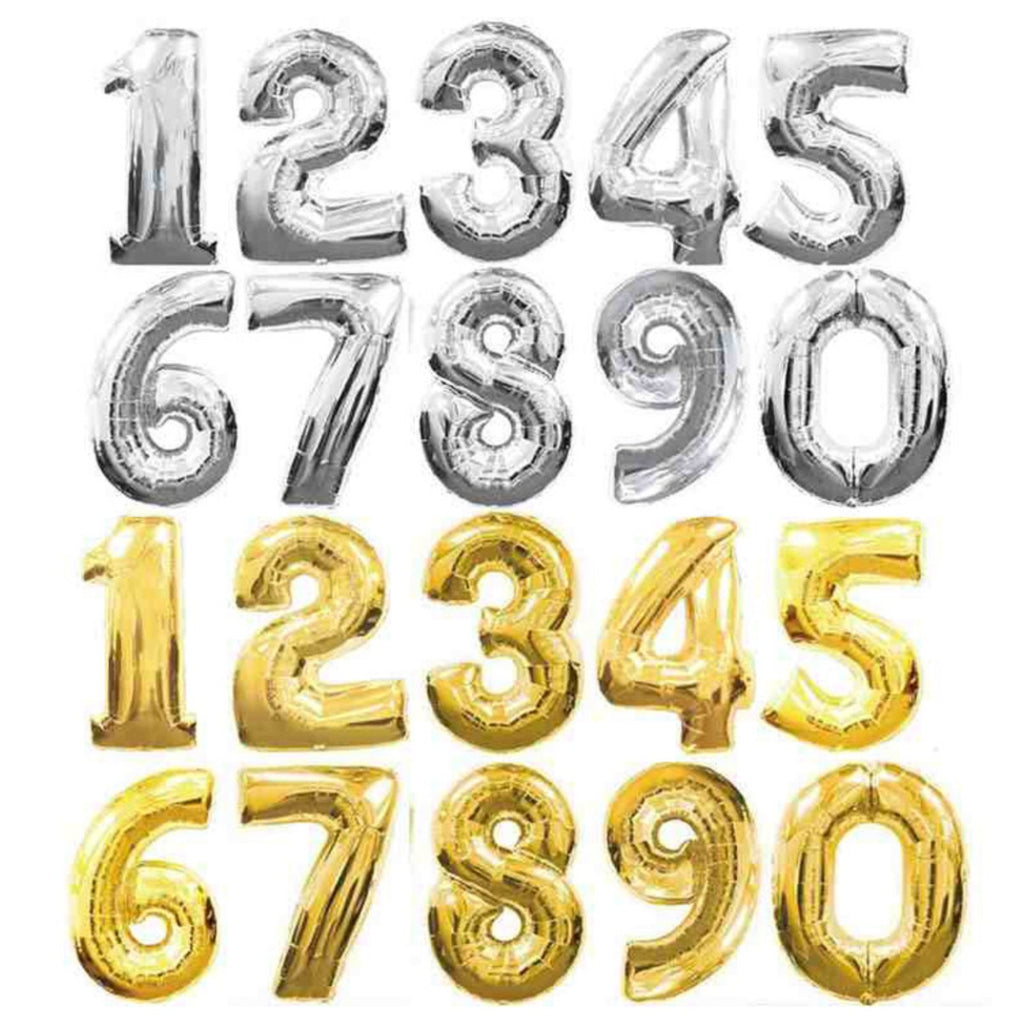 Number Foil Balloon 0-9 Birthday Party Decoration - PARTY LOOP