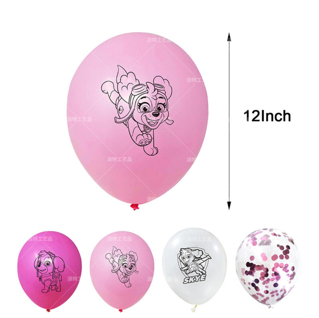 Paw Patrol pink theme birthday party decoration disposable balloon - PARTY LOOP
