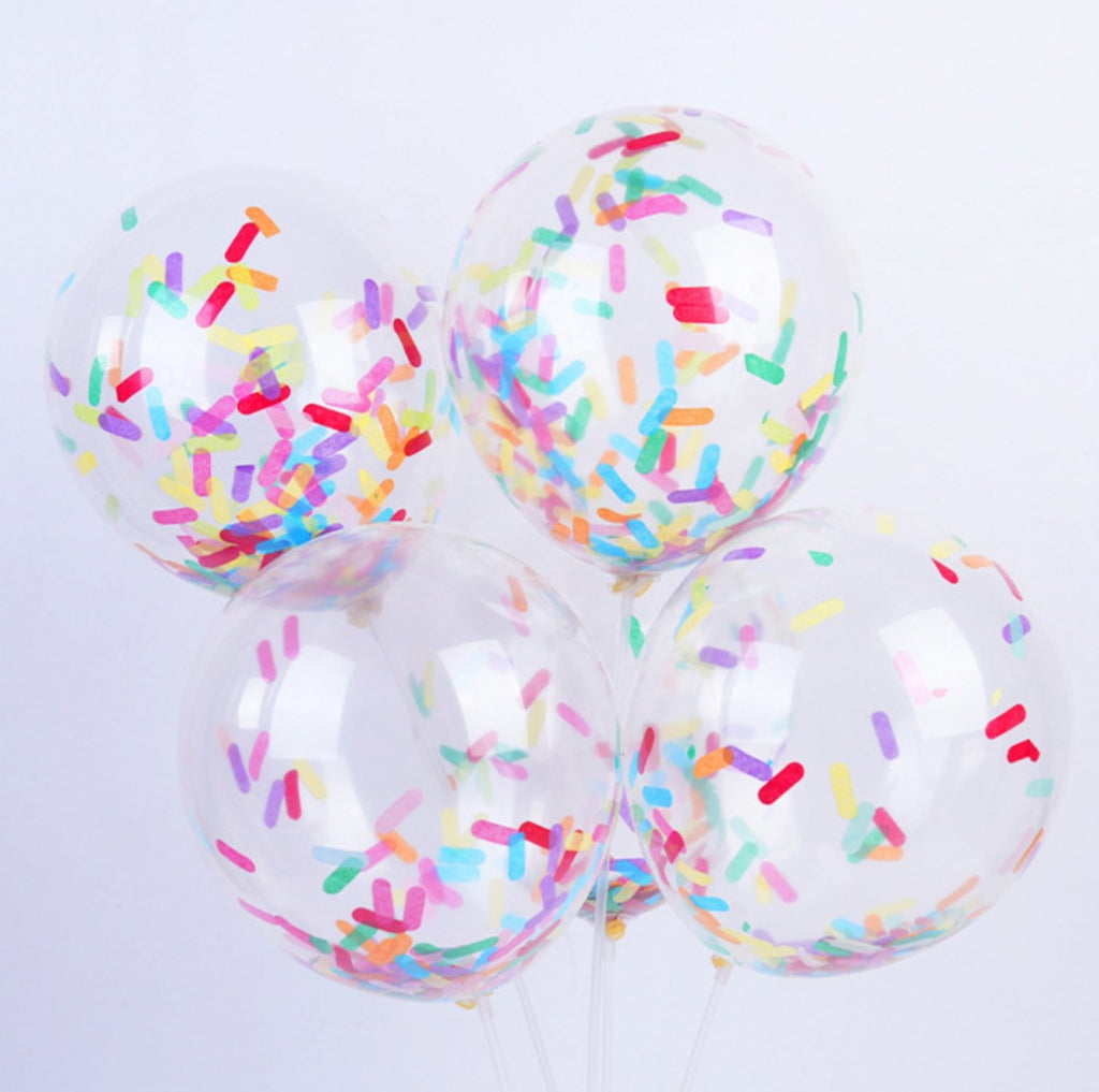 Rainbow Ice-Cream Sprinkles Transparent Balloon - PARTY LOOP