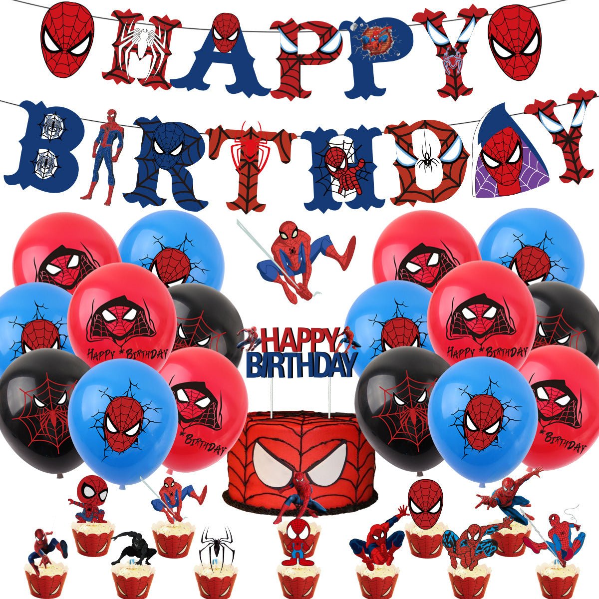 Spider-Man Pull Flag Party Pack - Fun Celebration Essentials – PARTY LOOP