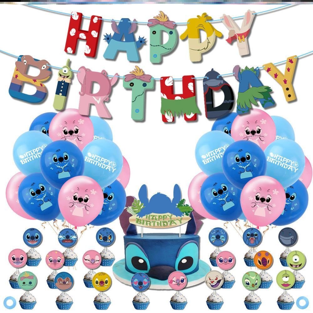 Stitch in Hawaii Pull Flag Balloon Pack - PARTY LOOP