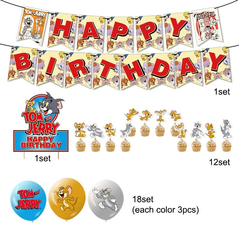 Tom and Jerry Pull Flag Party Pack - PARTY LOOP