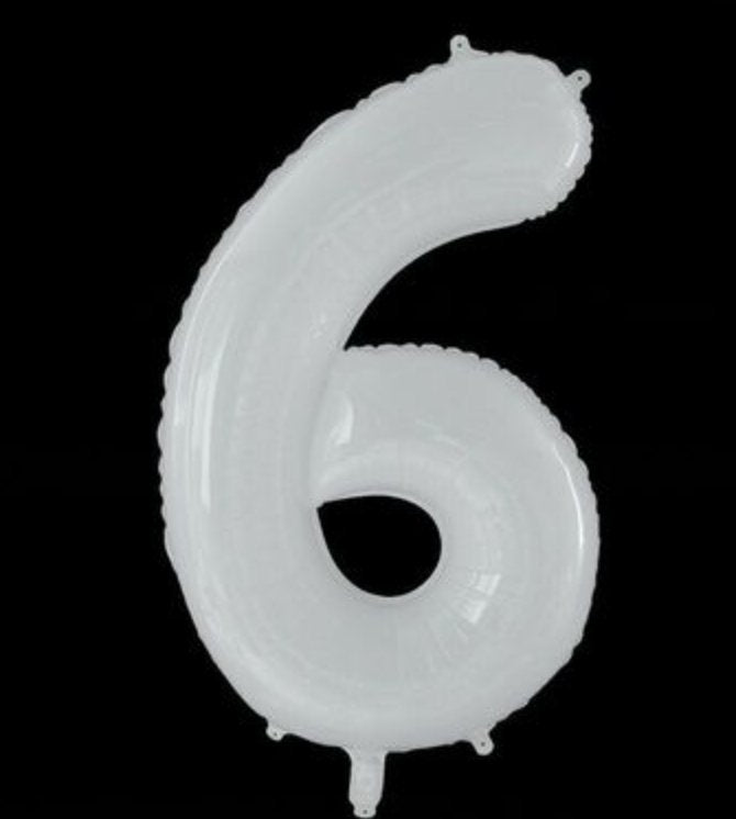 White Number Balloon - PARTY LOOP