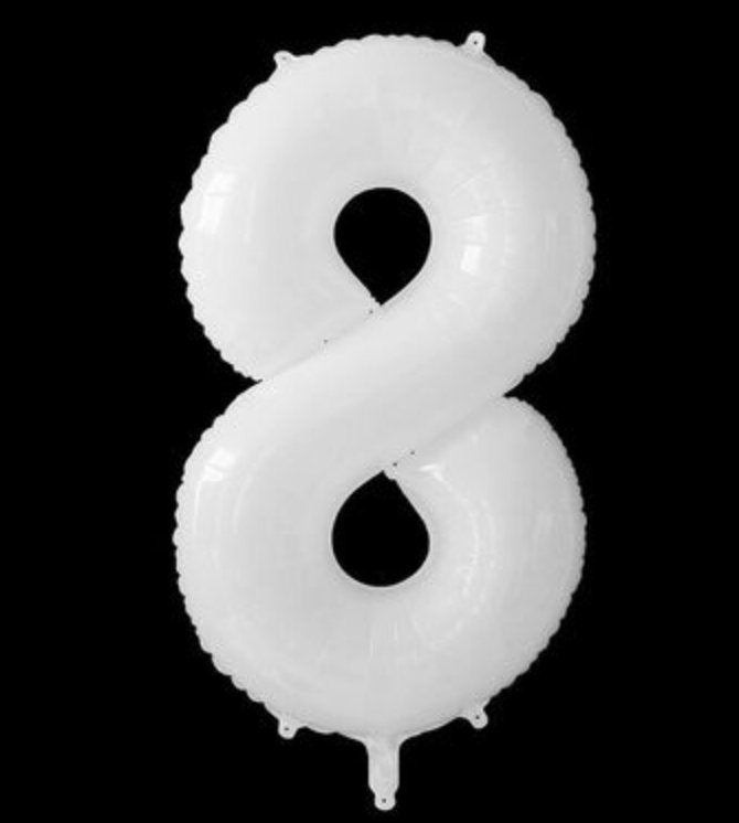 White Number Balloon - PARTY LOOP