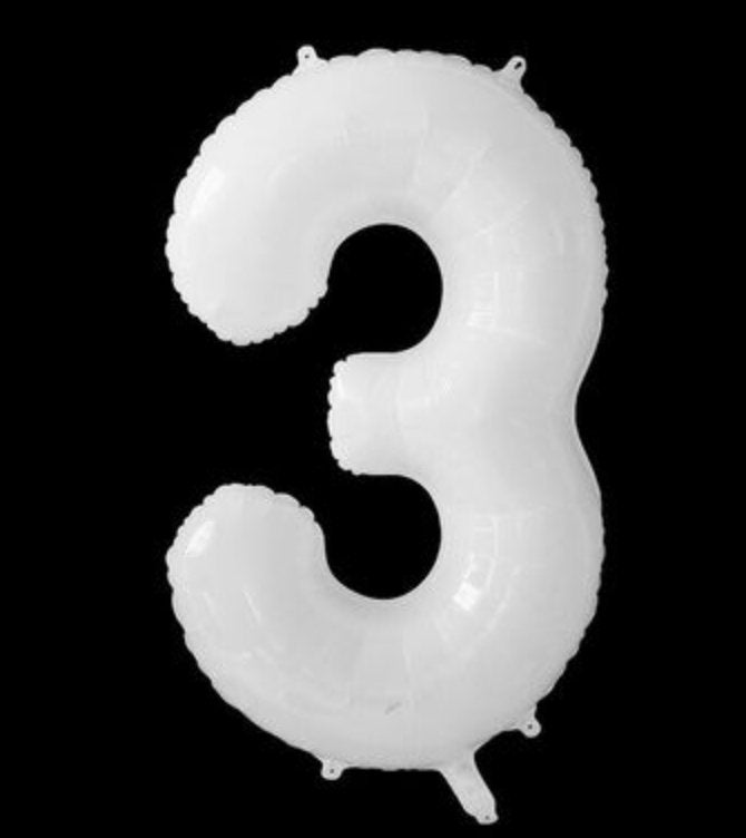 White Number Balloon - PARTY LOOP